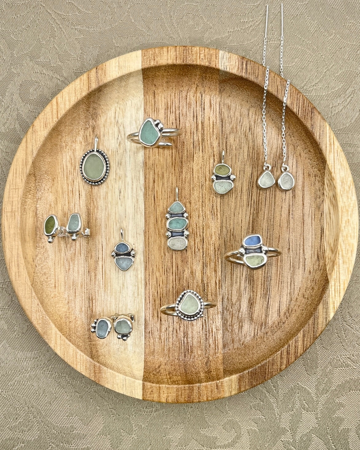 Blue/Green Two-Toned Adjustable Ring