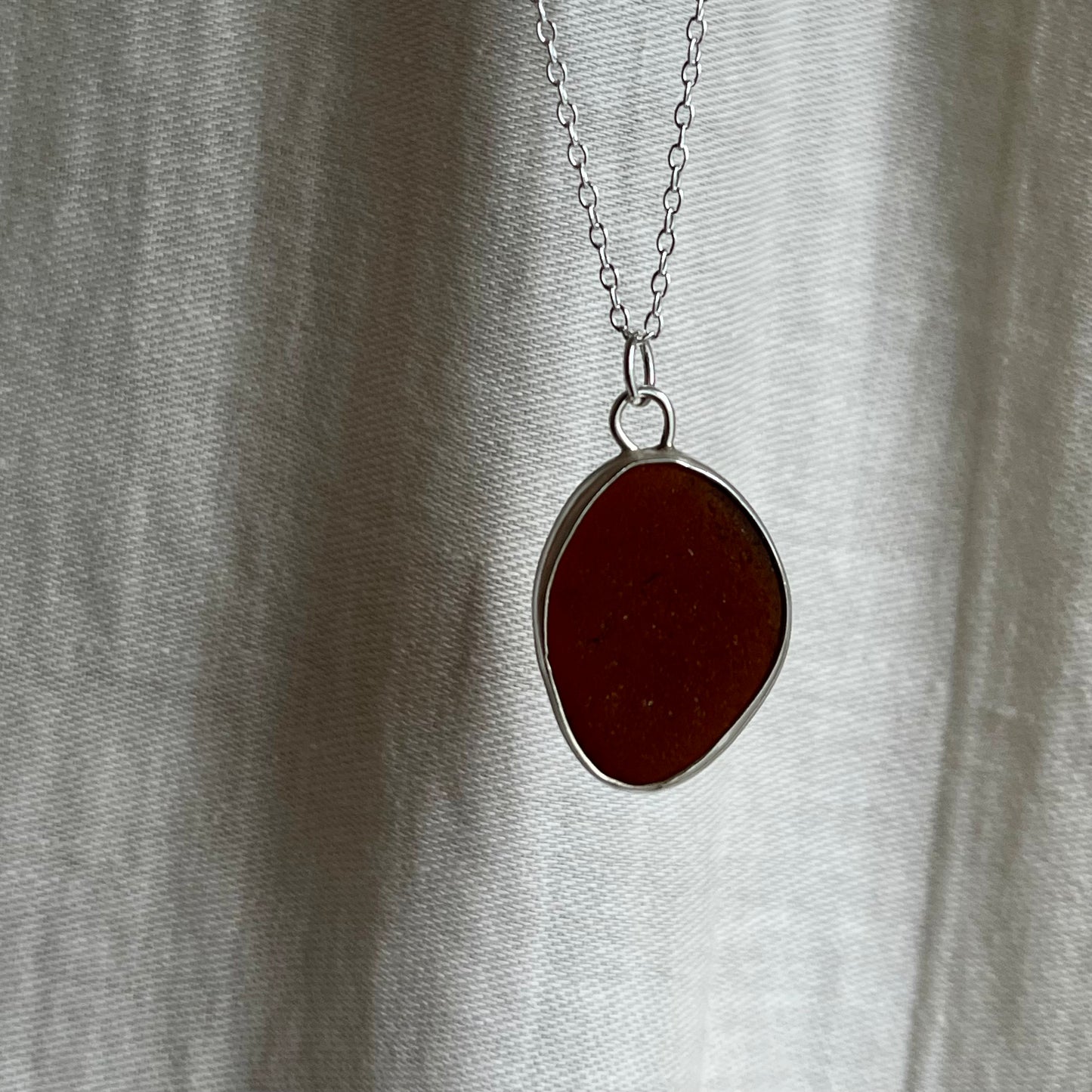 Brown Backless Bezel Necklace