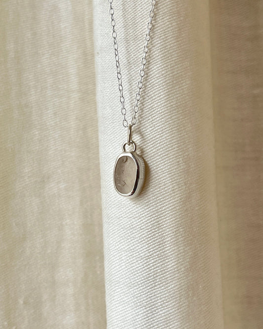 White Bezel Necklace