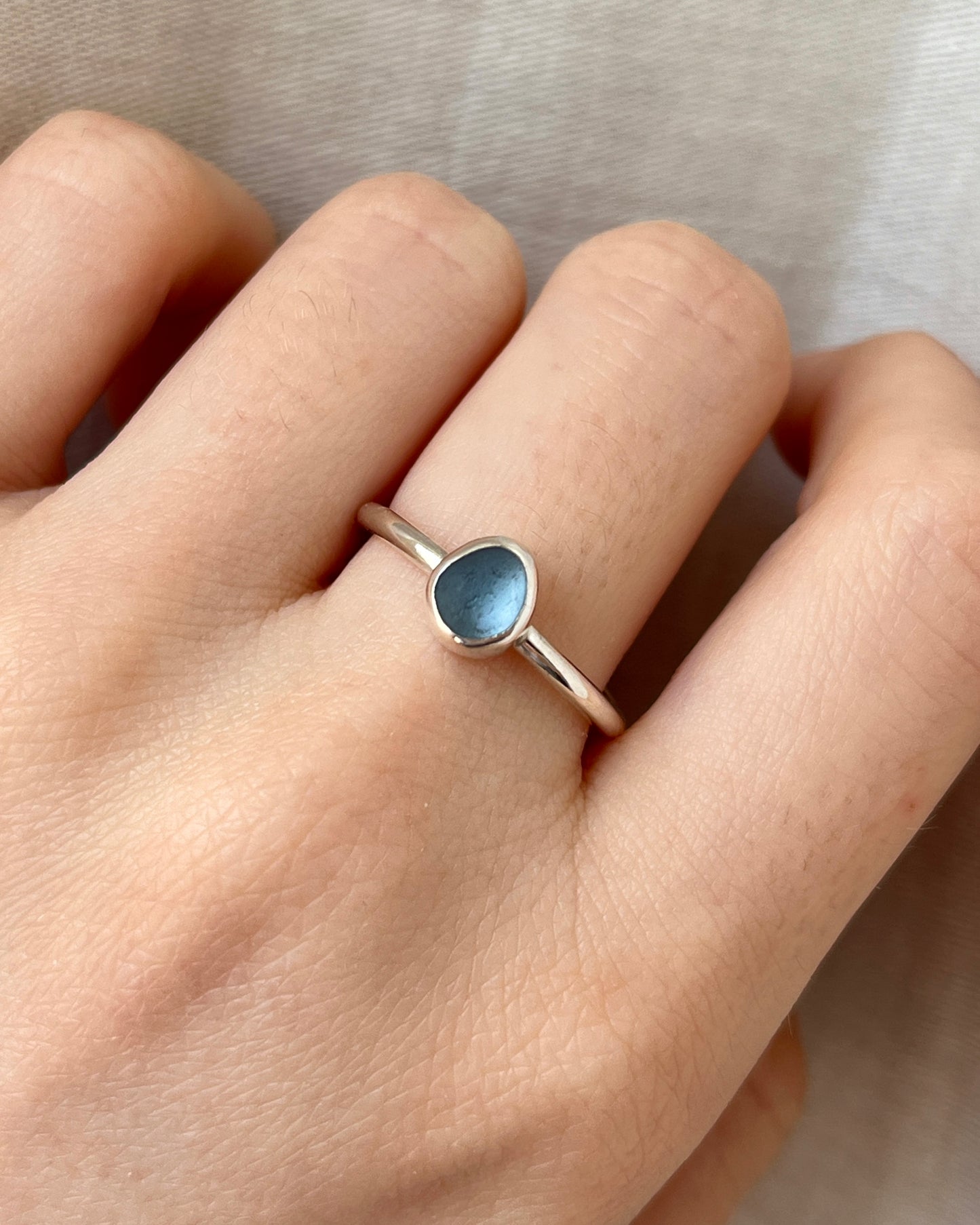 Seaham Cornflower Blue Adjustable Ring