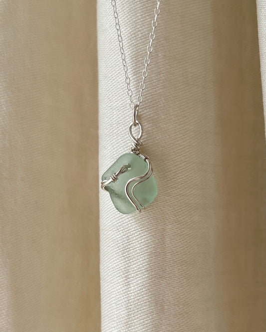 Seafoam Green Ripple Necklace