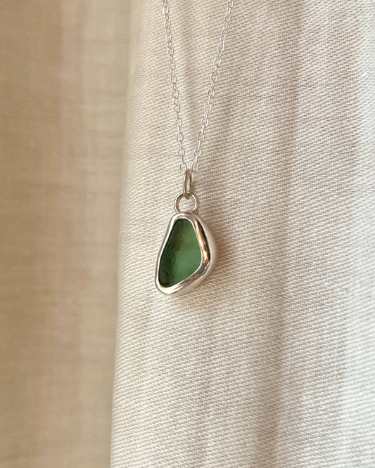 Seaham Green Bezel Necklace