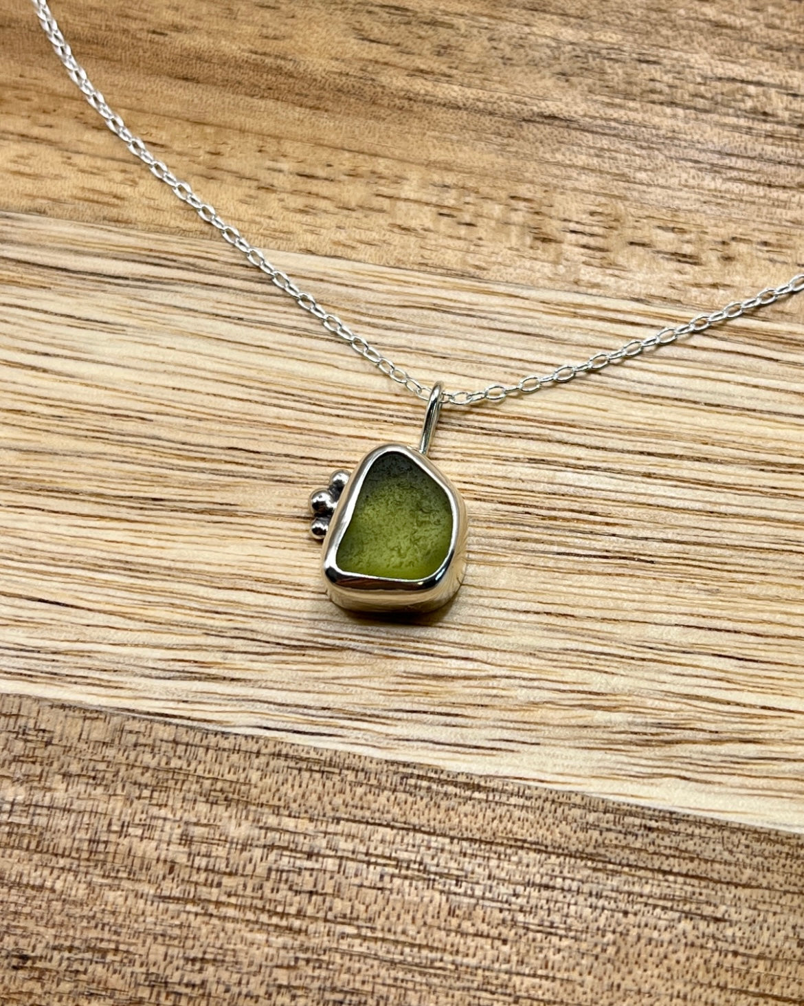 Seaham Olive Bezel Necklace