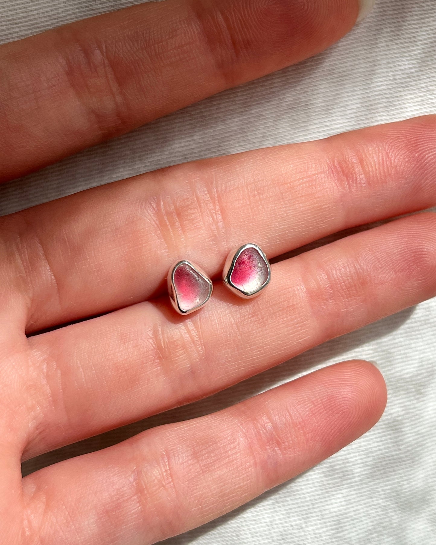 Seaham Pink Stud Earrings