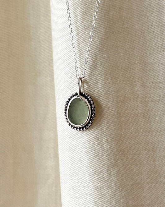 Seafoam Green Embellished Bezel Necklace