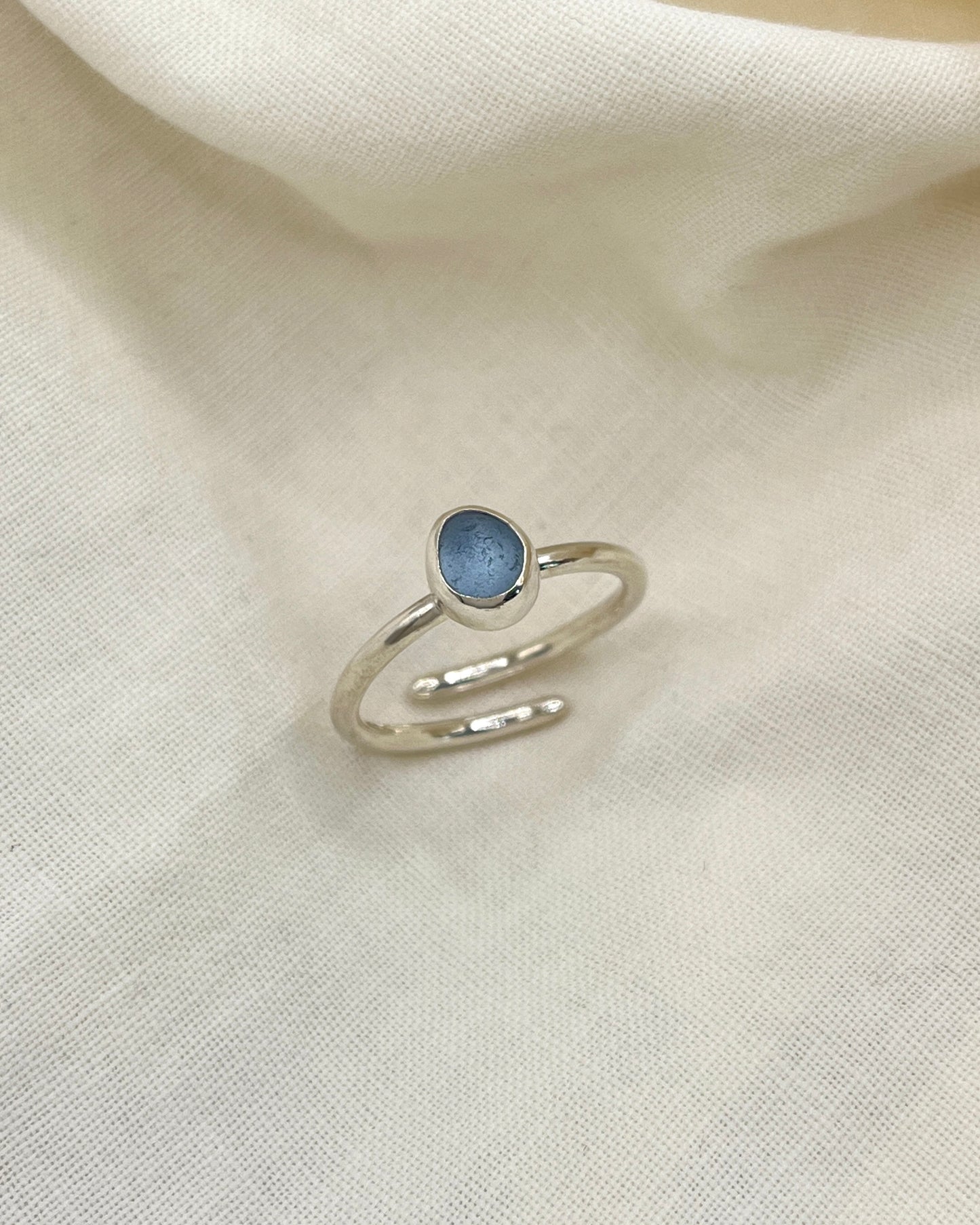 Seaham Cornflower Blue Adjustable Ring