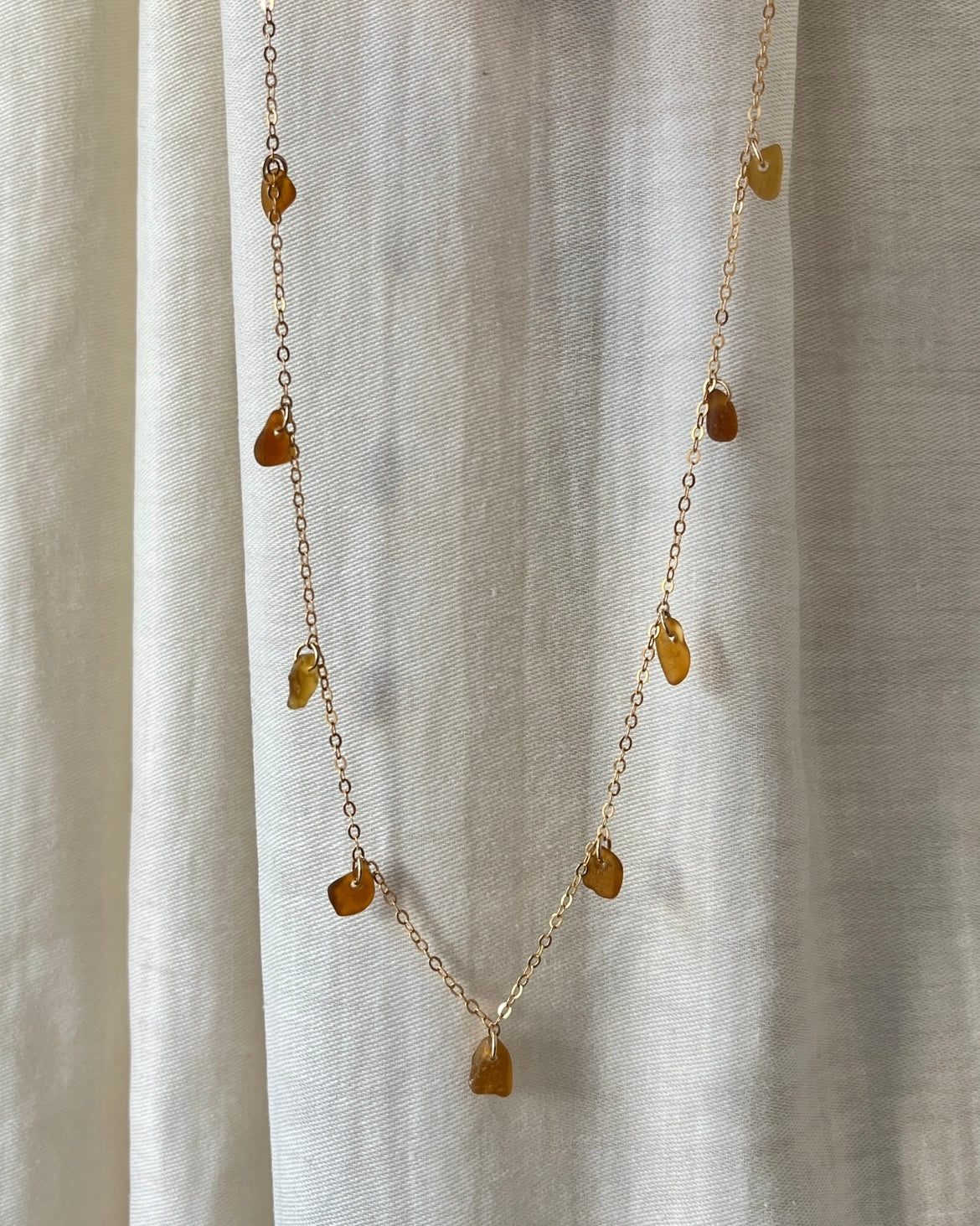 Brown Gold Filled Multi-Stoned Charm Necklace