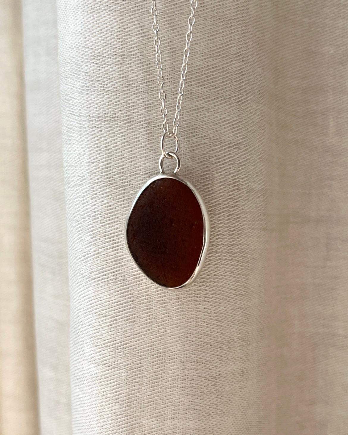 Brown Backless Bezel Necklace