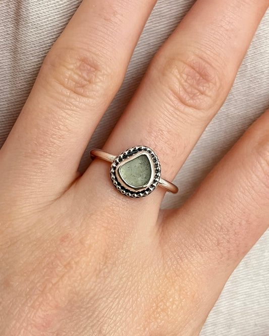 Seafoam Green Embellished Adjustable Ring