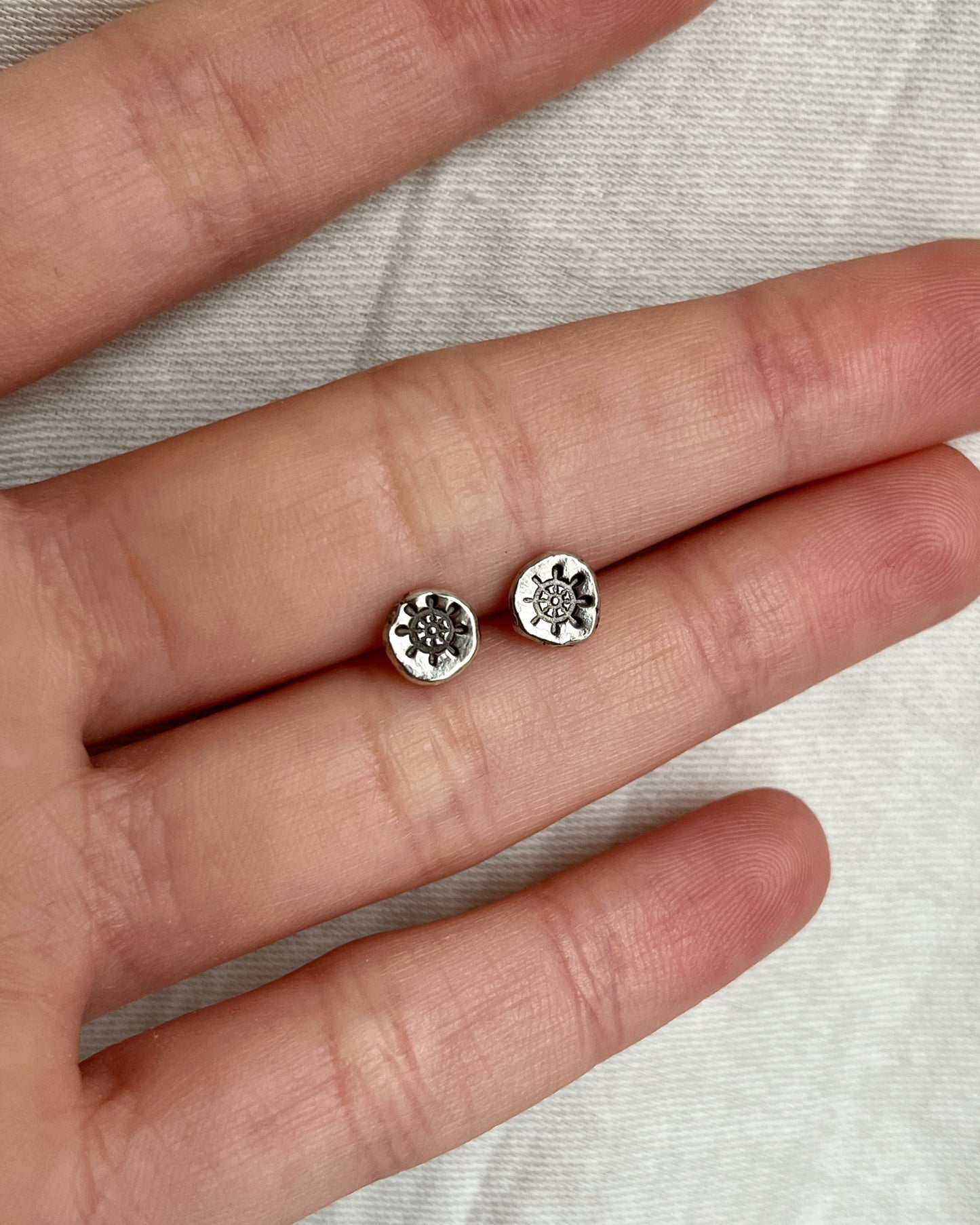 Nautical Stamp Stud Earrings