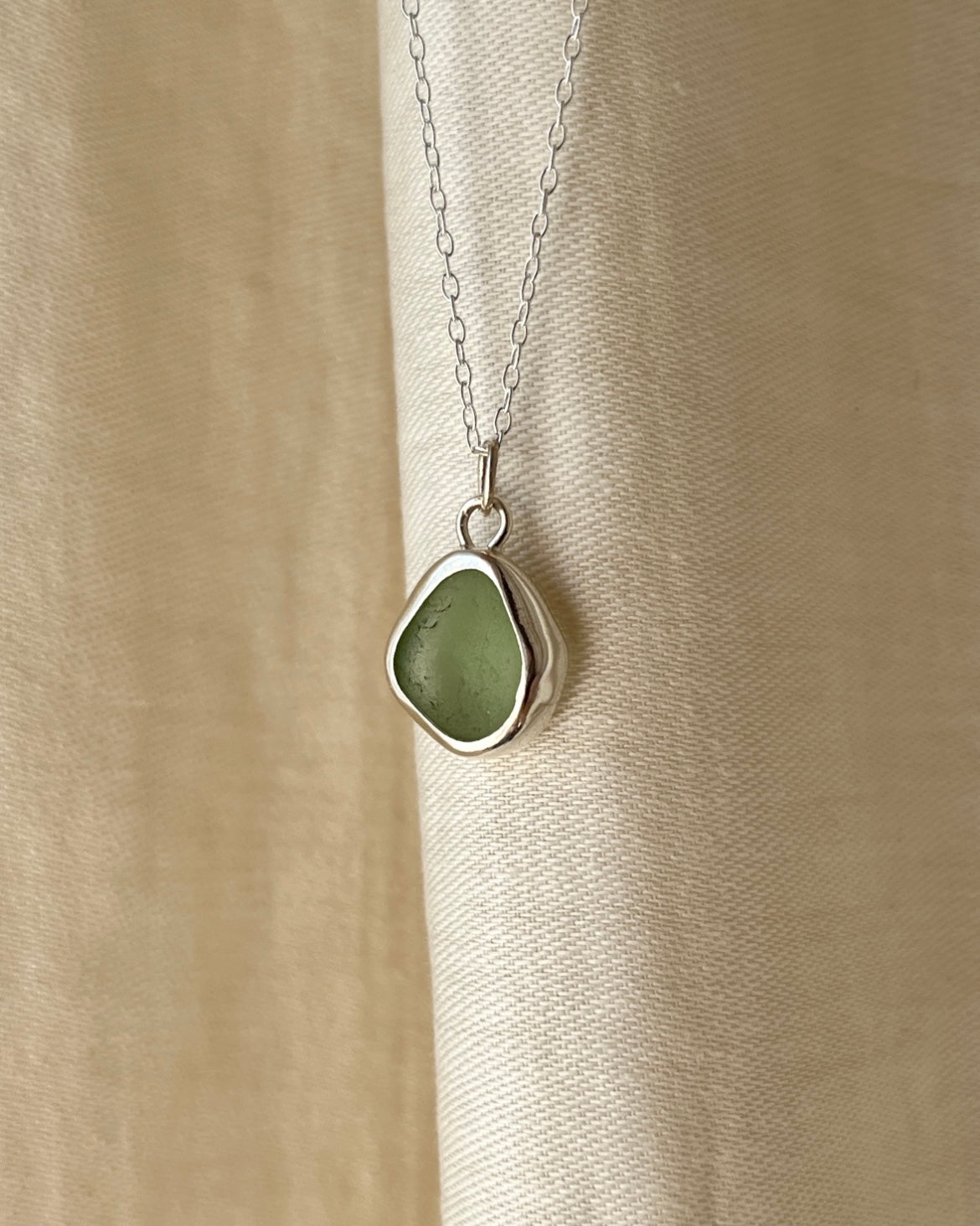 Seaham Seafoam Green Backless Bezel Necklace
