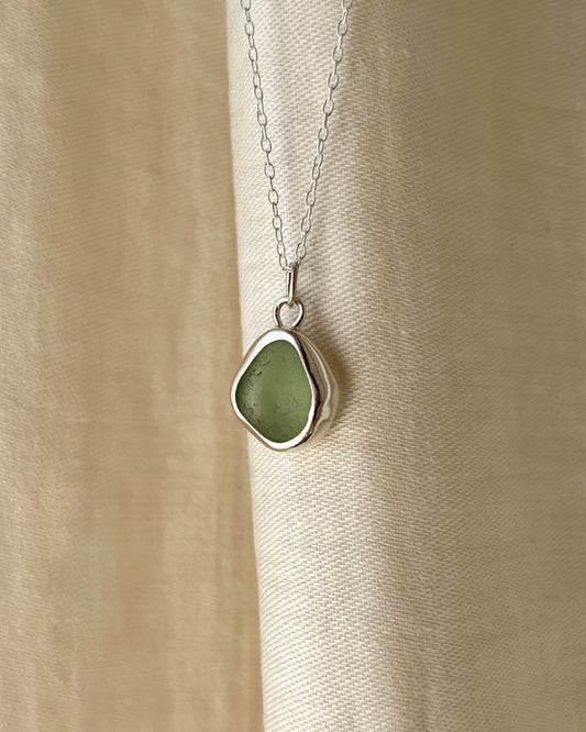 Seaham Seafoam Green Backless Bezel Necklace