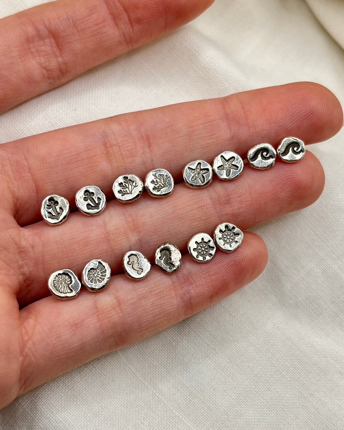 Nautical Stamp Stud Earrings