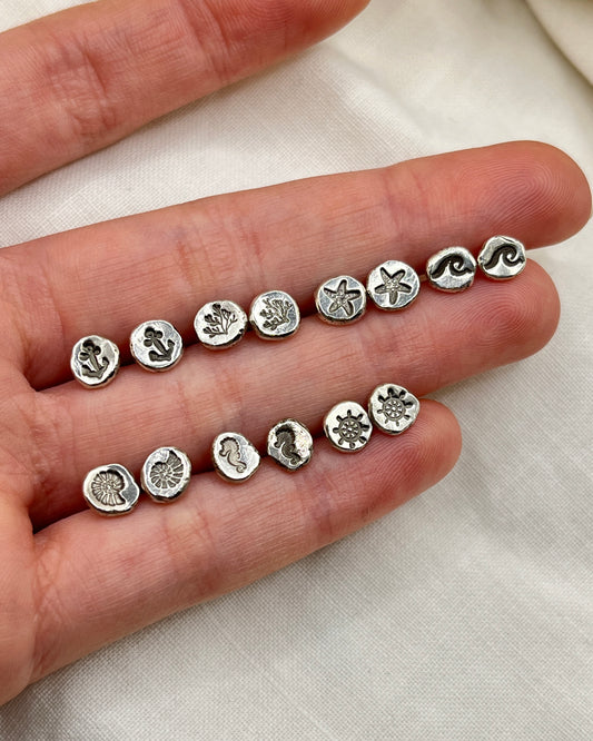 Nautical Stamp Stud Earrings