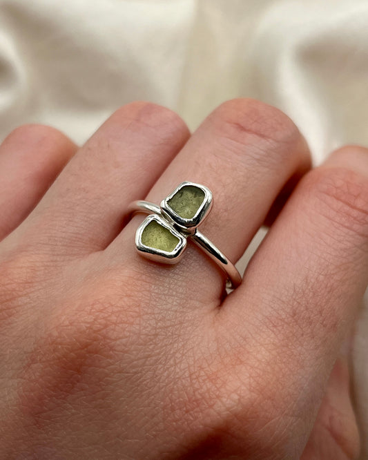 Olive Two-Toned Adjustable Ring