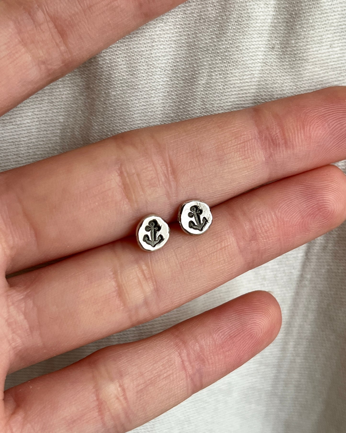 Nautical Stamp Stud Earrings
