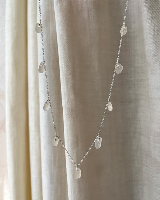White Multi-Stoned Charm Necklace