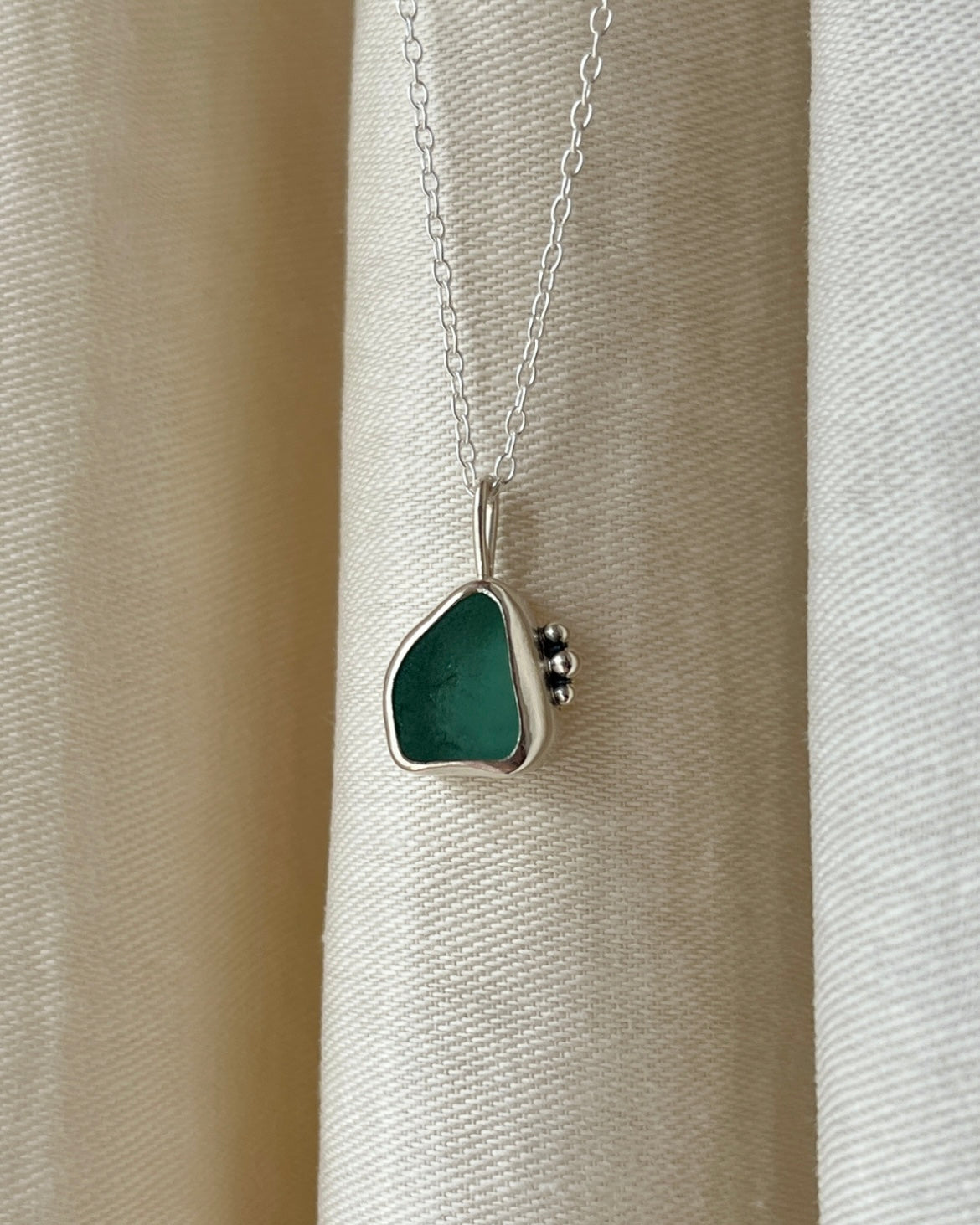 Teal Bezel Necklace