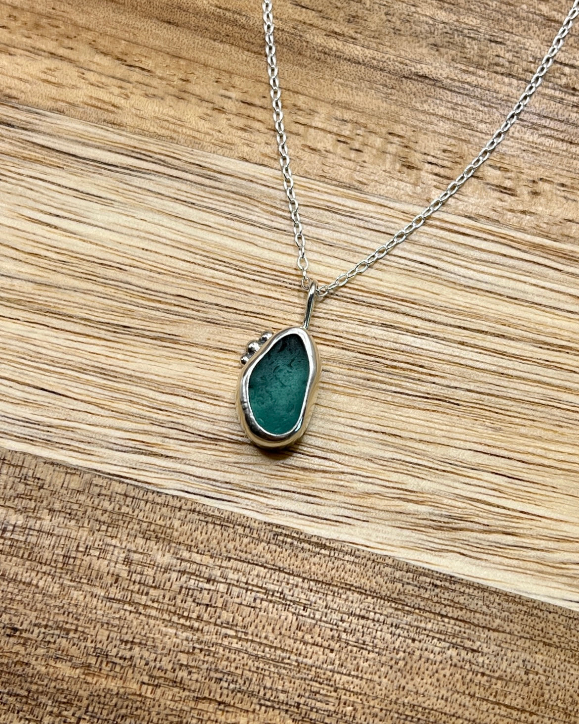 Seaham Teal Bezel Necklace