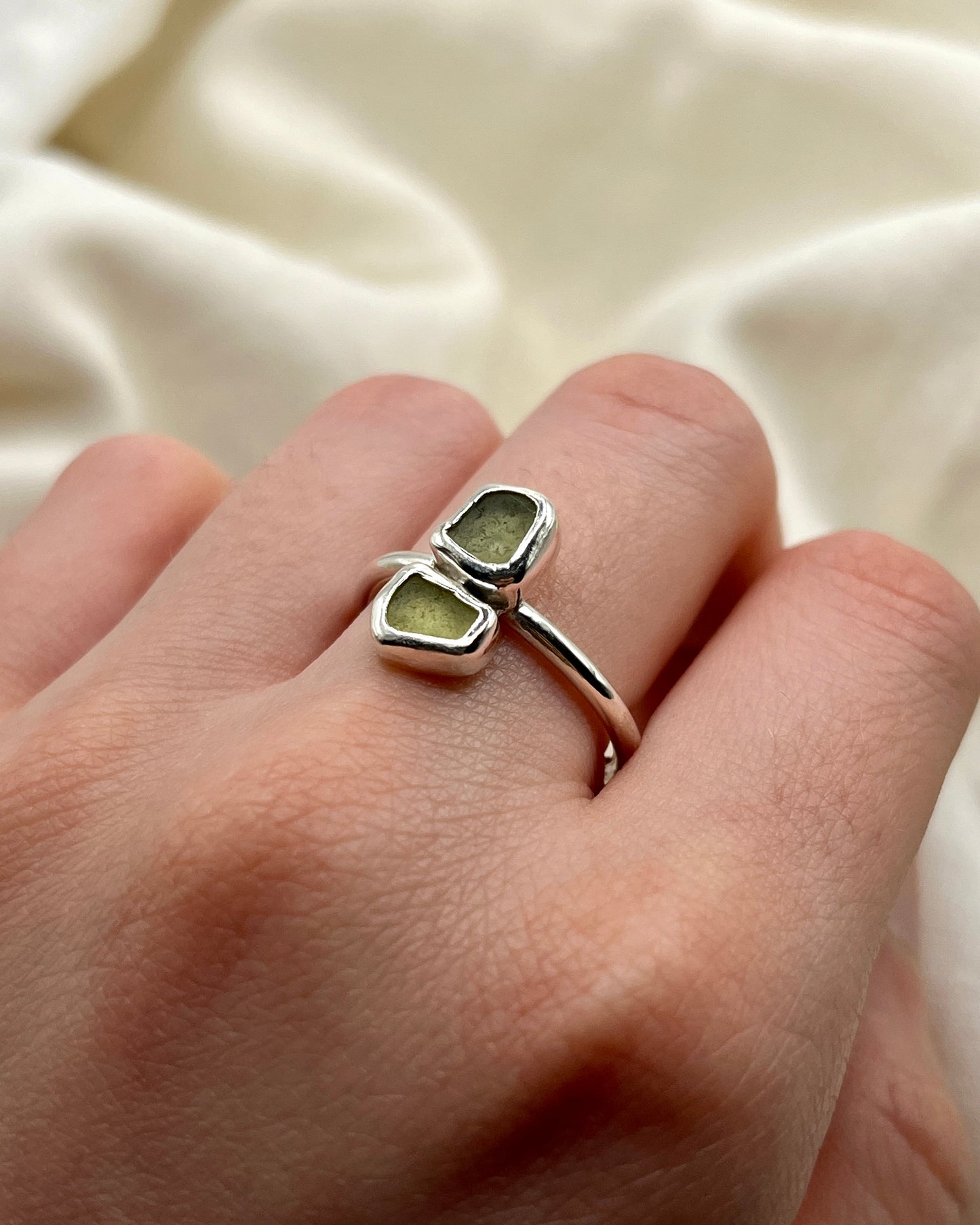 Olive Two-Toned Adjustable Ring