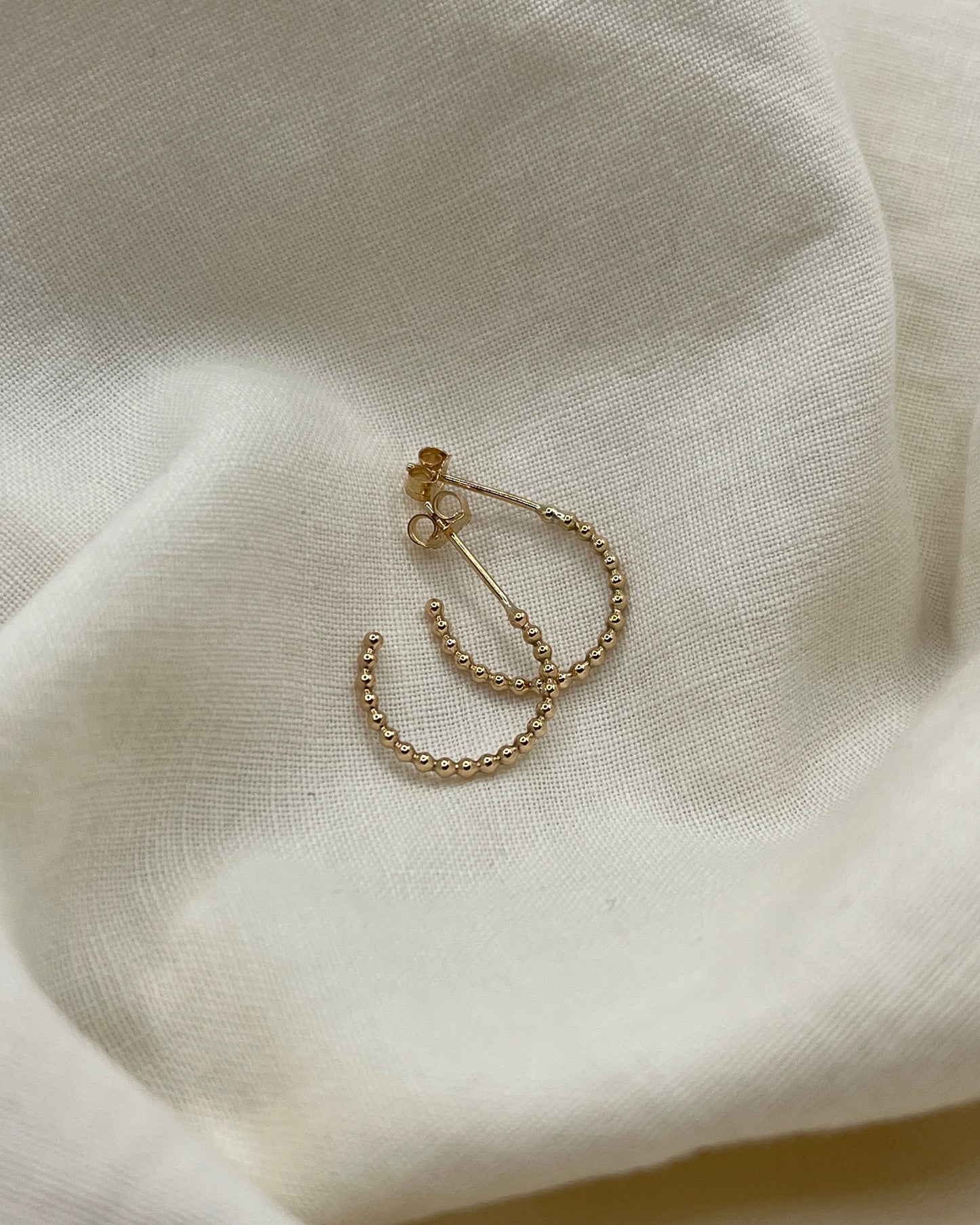 Beaded Hoop Stud Earrings