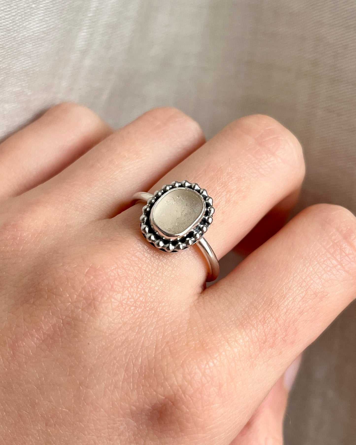White Embellished Ring