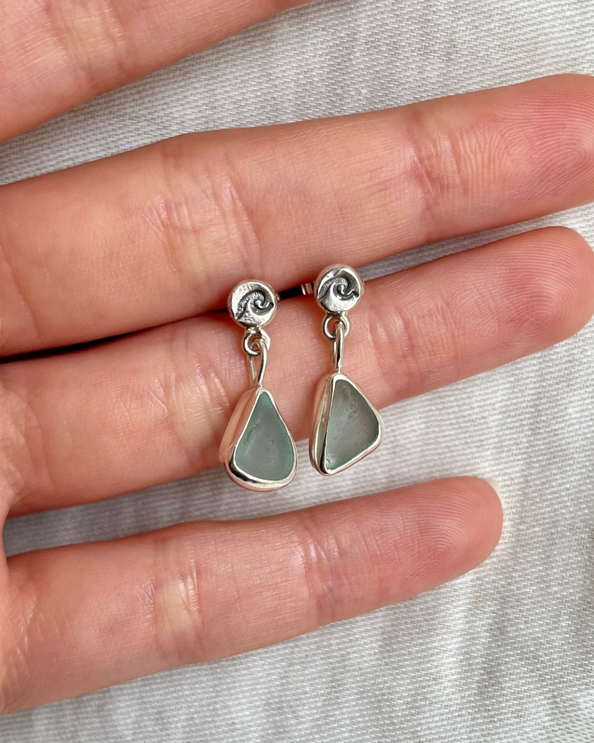 Aqua Drop Stud Earrings