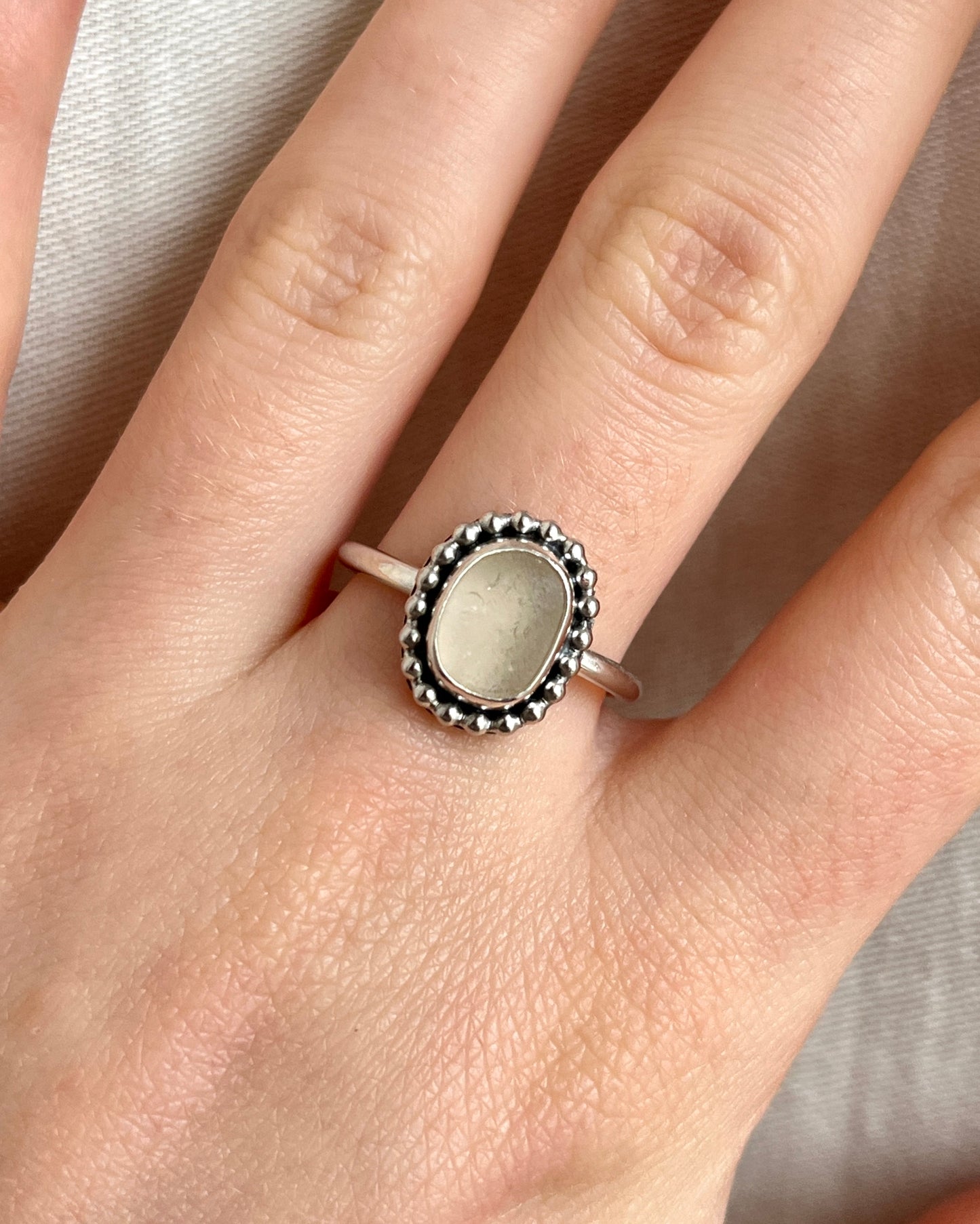 White Embellished Ring