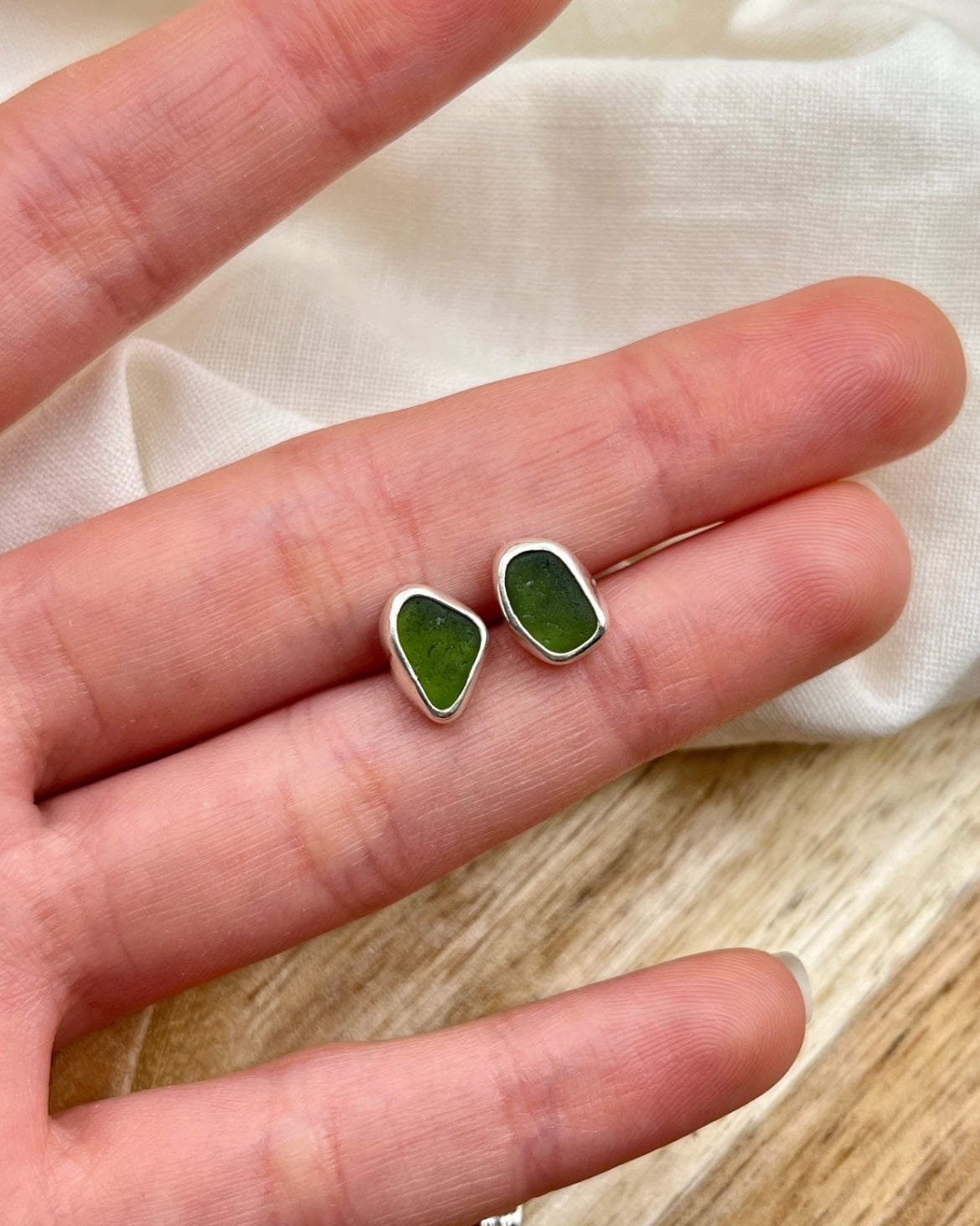 Green Stud Earrings