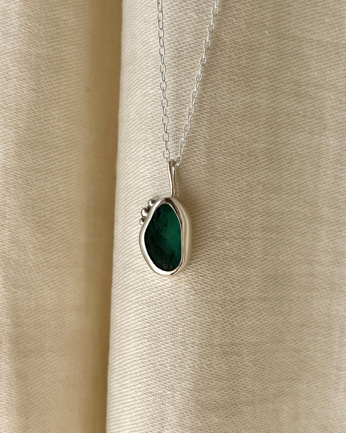 Seaham Teal Bezel Necklace