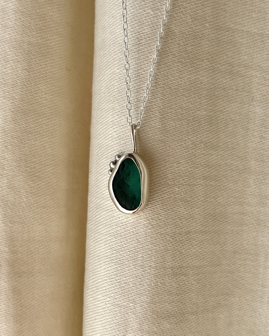 Seaham Teal Bezel Necklace