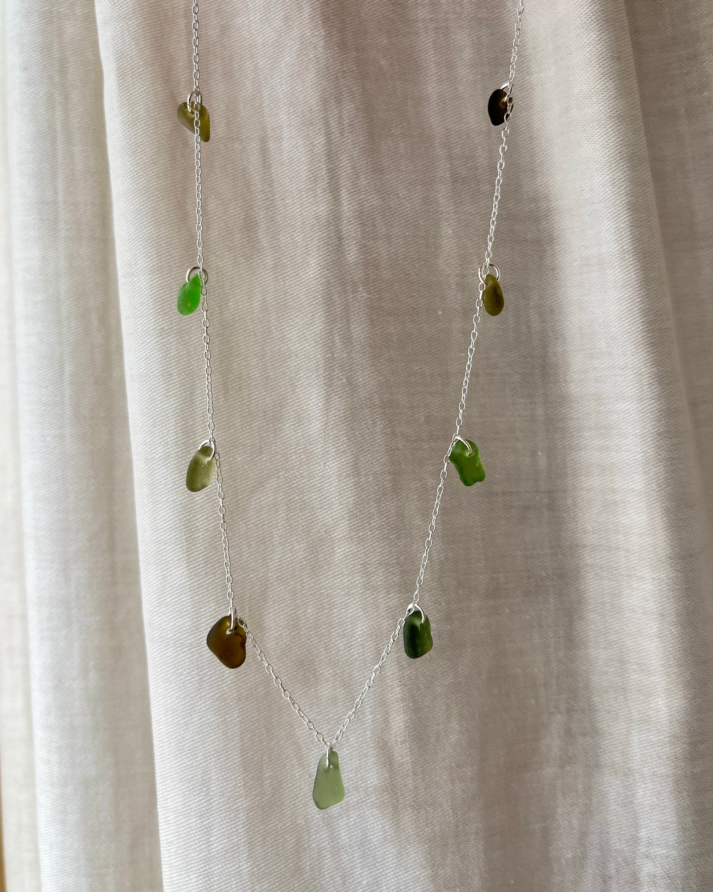 Green Multi-Stoned Charm Necklace