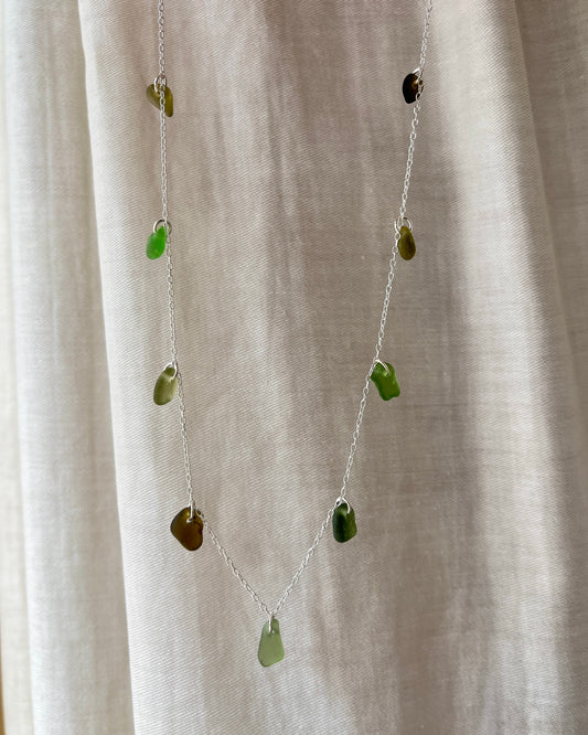 Green Multi-Stoned Charm Necklace