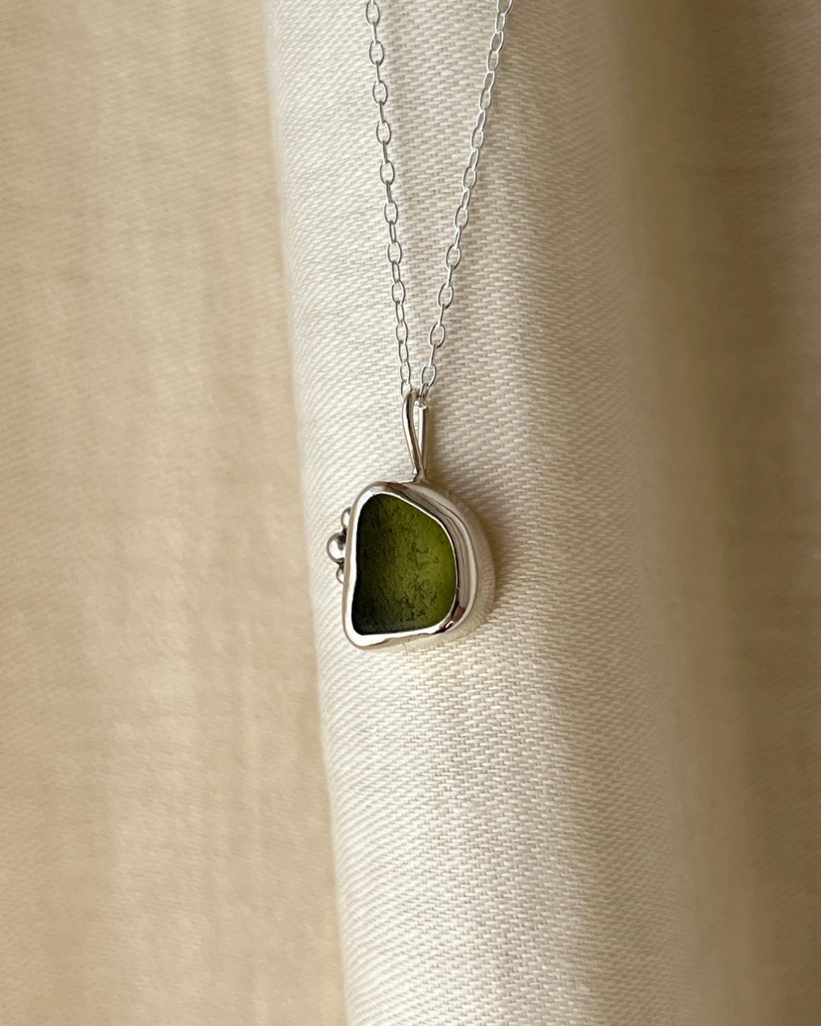 Seaham Olive Bezel Necklace