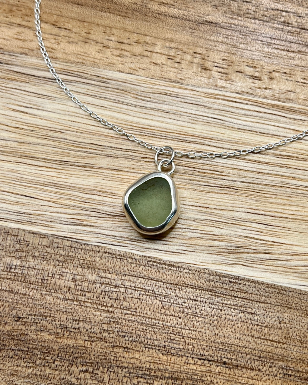 Seaham Seafoam Green Backless Bezel Necklace